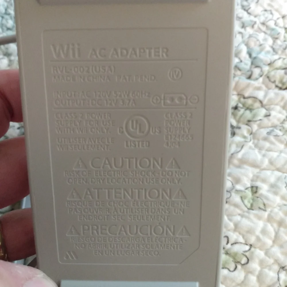 Nintendo Wii Power Supply Original Genuine OEM AC Adapter Cord Brick RVL-002
